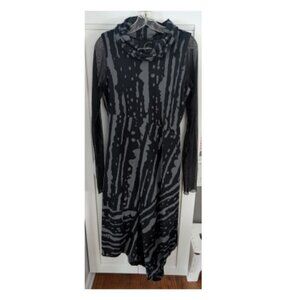 Porto Asymmetric Dress with mesh sleeves black\gray Size 2